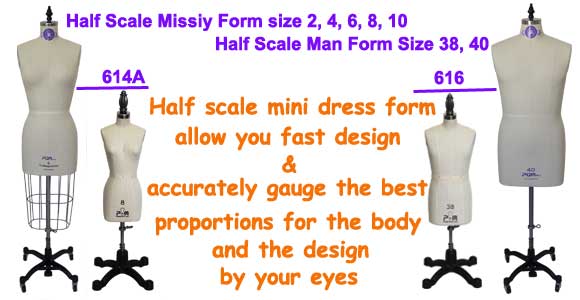 PGM Half Scale Miniature Dress Forms, Mini Man Dress Form