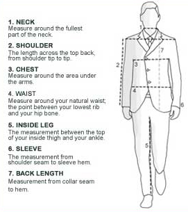 How to measure PGM Young Men Dress Forms