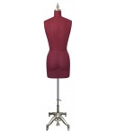 dress form Missy Dress Form with Hip and collapsible shoulders (maroon color ,603-size 4)