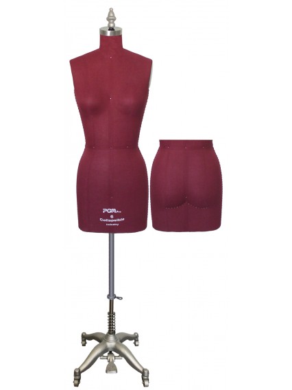 dress form Missy Dress Form with Hip and collapsible shoulders (maroon color ,603-size 6)