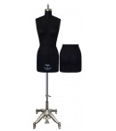dress form Professional Missy Dress Form with Hip & Collapsible Shoulders (Black Color, 604)