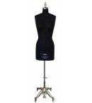 dress form Professional Missy Dress Form with Hip & Collapsible Shoulders (Black Color, 604)
