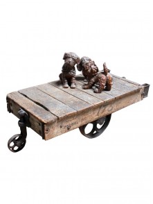 Antique Vintage Cart 1920 with cast iron wheels